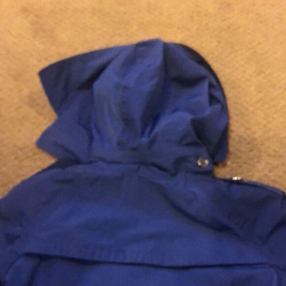 BURBERRY Kids Blue Buttons Removable Hood Raincoat Signature Plaid Size 4Y - Picture 7 of 8
